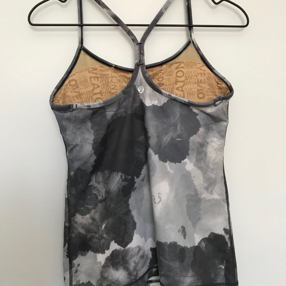 LULULEMON | Women's Power Y Tank | 6 Grey/White | Rare - Picture 3 of 5